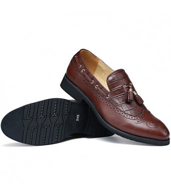 Casual Leather Loafers Black/Brown/Burgundy  