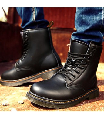 Shoes Outdoor / Office  Career / Casual Leather Boots Black  
