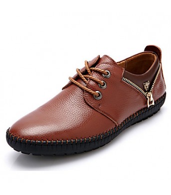 Men's Shoes Leather Outdoor / Office & Career Oxfords Outdoor / Office & Career Lace-up / Others Black / Brown / Orange  