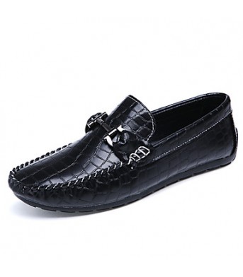 Men's Boat Shoes Casual/Drive/Party & Evening Fashion Leather Slip-on Woven Shoes Black/Bule/Burgundy 39-44  