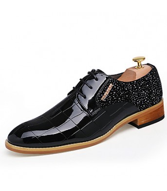 Men's Shoes Office & Career/Party & Evening/Casual Fashion Woven Patent Leather Oxfords Shoes Black/Red 38-43  