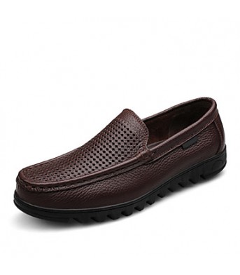 Leather Casual Loafers Casual Slip-on Black / Brown  